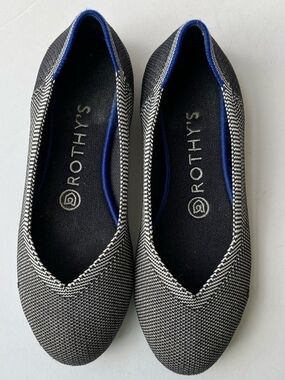 Rothy's Birdseye Flat with Blue Trim